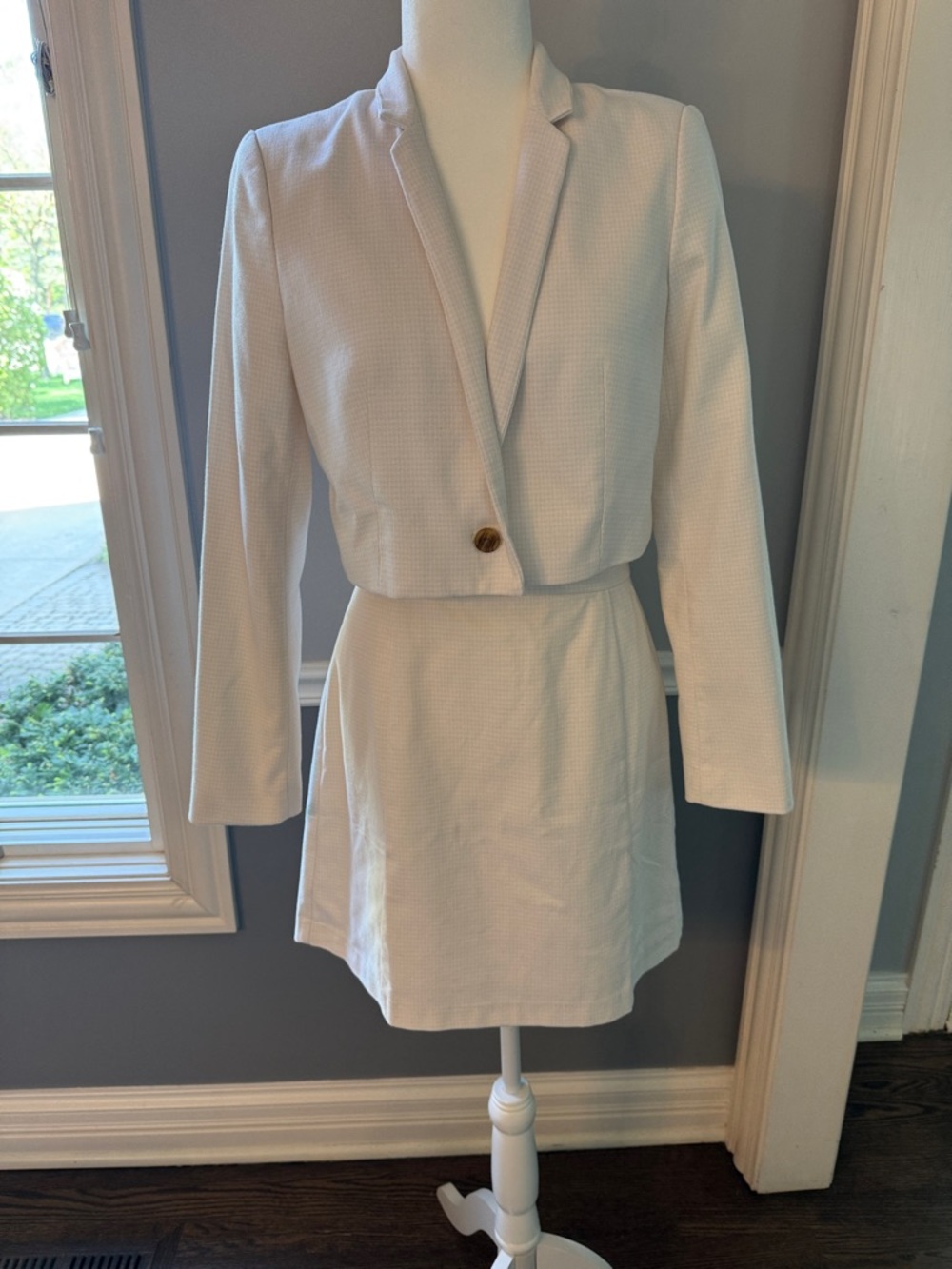 Banana Republic Cream Textured Suit